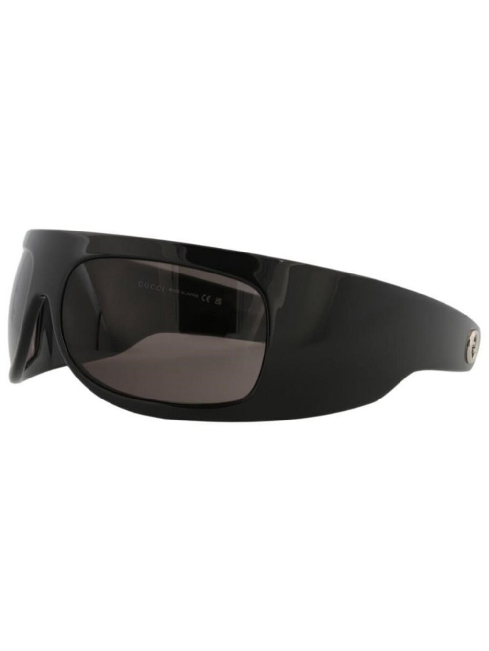 New Gucci Womens Shield/Wrap Black Black Grey Fashion Designer Sunglasses
